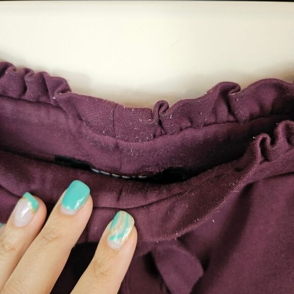 Torrid Ponte Paperbag Waist Cropped Pants. Burgundy Purple 1X - Picture 9 of 9